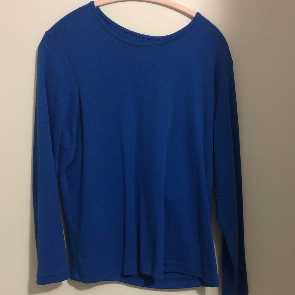 Blair Royal Blue Long-Sleeve Crewneck Top